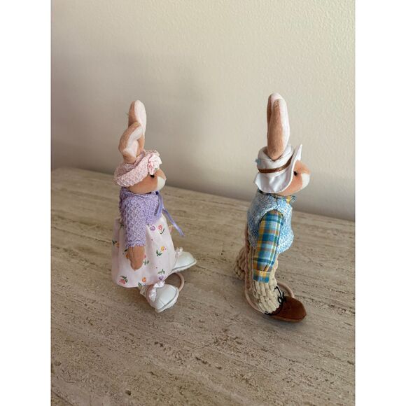 Lot of 2 Russ Berrie Bunnies w/ stands - Picture 4 of 7